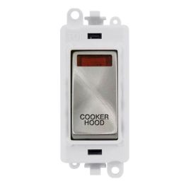 Click GM2018NPWSC-CH GridPro Satin Chrome 20AX 2 Pole Neon COOKER HOOD Switch Module - White Insert