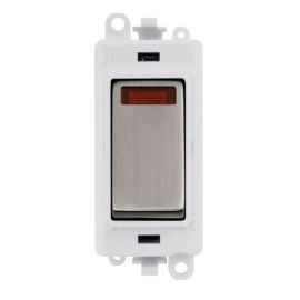 Click GM2018NPWSS GridPro Stainless Steel 20AX 2 Pole Neon Switch Module - White Insert image