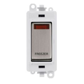 Click GM2018NPWSS-FZ GridPro Stainless Steel 20AX 2 Pole Neon FREEZER Switch Module - White Insert image
