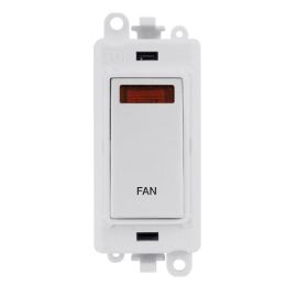 Click GM2018NPW-FN GridPro White 20AX 2 Pole Neon FAN Switch Module - White Insert image