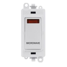 Click GM2018NPW-MW GridPro White 20AX 2 Pole Neon MICROWAVE Switch Module - White Insert image