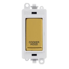 Click GM2018PWBR-CH GridPro Polished Brass 20AX 2 Pole COOKER HOOD Switch Module - White Insert image