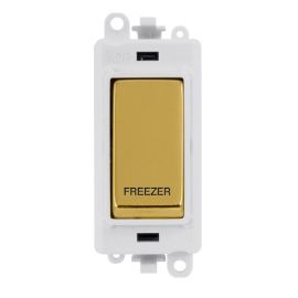 Click GM2018PWBR-FZ GridPro Polished Brass 20AX 2 Pole FREEZER Switch Module - White Insert image