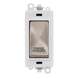 Click GM2018PWBS-FF GridPro Brushed Steel 20AX 2 Pole FRIDGE FREEZER Switch Module - White Insert image
