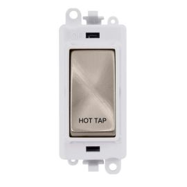 Click GM2018PWBS-HT GridPro Brushed Steel 20AX 2 Pole HOT TAP Switch Module - White Insert