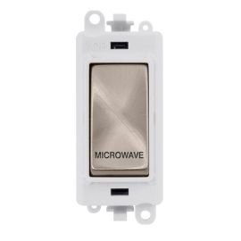 Click GM2018PWBS-MW GridPro Brushed Steel 20AX 2 Pole MICROWAVE Switch Module - White Insert image