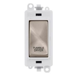Click GM2018PWBS-TD GridPro Brushed Steel 20AX 2 Pole TUMBLE DRYER Switch Module - White Insert