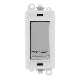 Click GM2018PWCH-MW GridPro Polished Chrome 20AX 2 Pole MICROWAVE Switch Module - White Insert