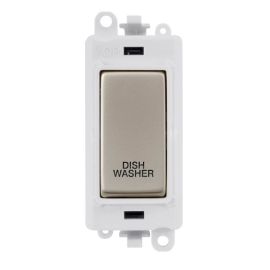 Click GM2018PWPN-DW GridPro Pearl Nickel 20AX 2 Pole DISHWASHER Switch Module - White Insert