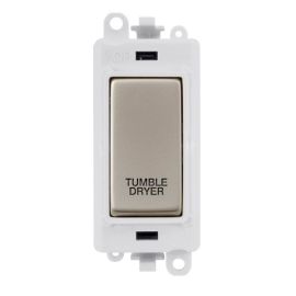 Click GM2018PWPN-TD GridPro Pearl Nickel 20AX 2 Pole TUMBLE DRYER Switch Module - White Insert