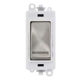 Click GM2018PWSC-MW GridPro Satin Chrome 20AX 2 Pole MICROWAVE Switch Module - White Insert image