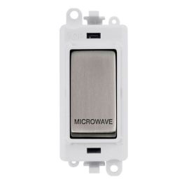 Click GM2018PWSS-MW GridPro Stainless Steel 20AX 2 Pole MICROWAVE Switch Module - White Insert