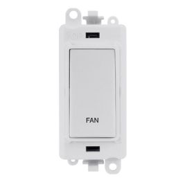 Click GM2018PW-FN GridPro White 20AX 2 Pole FAN Switch Module - White Insert