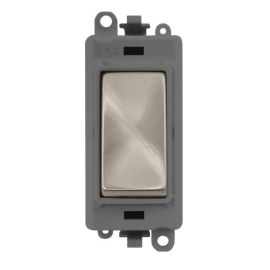 Click GM2028GYBS GridPro Brushed Steel 20AX Intermediate Switch Module - Grey Insert image