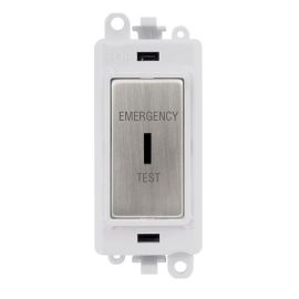 Click GM2046PWSSET GridPro Stainless Steel 20AX 2 Pole EMERGENCY TEST Keyswitch Module - White Insert image