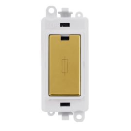 Click GM2047PWBR GridPro Polished Brass 13A Fused Spur Module - White Insert image