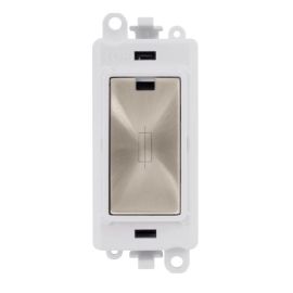 Click GM2047PWBS GridPro Brushed Steel 13A Fused Spur Module - White Insert image
