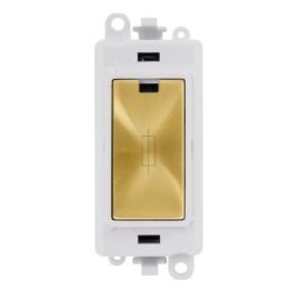 Click GM2047PWSB GridPro Satin Brass 13A Fused Spur Module - White Insert image