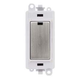 Click GM2047PWSS GridPro Stainless Steel 13A Fused Spur Module - White Insert