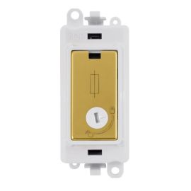 Click GM2047-LPWBR GridPro Polished Brass 13A Lockable Fused Spur Module - White Insert image