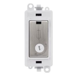Click GM2047-LPWSS GridPro Stainless Steel 13A Lockable Fused Spur Module - White Insert image