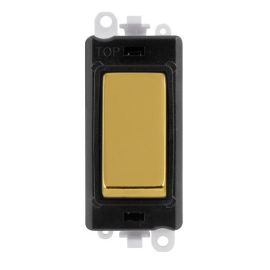 Click GM2075BKBR GridPro Polished Brass 20AX 3 Position Retractive Switch Module - Black Insert image