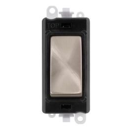 Click GM2075BKBS GridPro Brushed Steel 20AX 3 Position Retractive Switch Module - Black Insert image