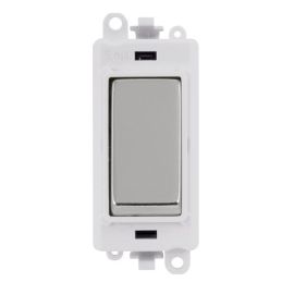 Click GM2075PWCH GridPro Polished Chrome 20AX 3 Position Retractive Switch Module - White Insert image