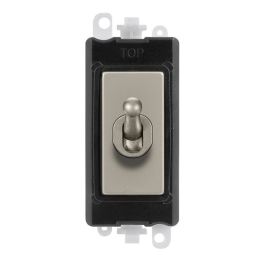 Click GM209002BKPN GridPro Pearl Nickel 20AX 2 Way Toggle Switch Module - Black Insert image
