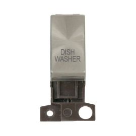Click MD018BS-DW MiniGrid Brushed Steel Ingot 13A 10AX 2 Pole DISHWASHER Switch Module image