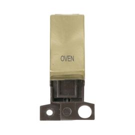 Click MD018SB-OV MiniGrid Satin Brass Ingot 13A 10AX 2 Pole OVEN Switch Module