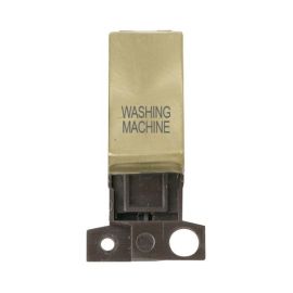 Click MD018SB-WM MiniGrid Satin Brass Ingot 13A 10AX 2 Pole WASHING MACHINE Switch Module image