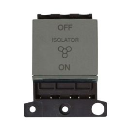 Click MD020BN MiniGrid Black Nickel Ingot 10A 3 Pole Fan Isolation Switch Module