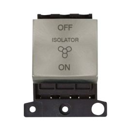 Click MD020BS MiniGrid Brushed Steel Ingot 10A 3 Pole Fan Isolation Switch Module