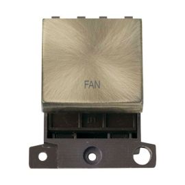 Click MD022AB-FN MiniGrid Antique Brass Ingot 20A Twin Width 2 Pole FAN Switch Module image