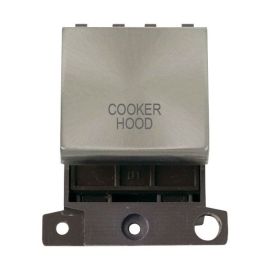 Click MD022BS-CH MiniGrid Brushed Steel Ingot 20A Twin Width 2 Pole COOKER HOOD Switch Module