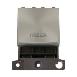 Click MD022BS-FZ MiniGrid Brushed Steel Ingot 20A Twin Width 2 Pole FREEZER Switch Module image