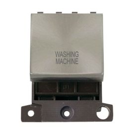 Click MD022BS-WM MiniGrid Brushed Steel Ingot 20A Twin Width 2 Pole WASHING MACHINE Switch Module