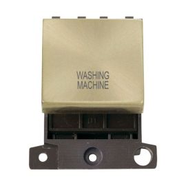 Click MD022SB-WM MiniGrid Satin Brass Ingot 20A Twin Width 2 Pole WASHING MACHINE Switch Module image