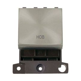 Click MD022SC-HB MiniGrid Satin Chrome Ingot 20A Twin Width 2 Pole HOB Switch Module