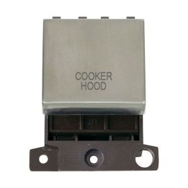 Click MD022SS-CH MiniGrid Stainless Steel Ingot 20A Twin Width 2 Pole COOKER HOOD Switch Module