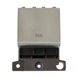 Click MD022SS-FN MiniGrid Stainless Steel Ingot 20A Twin Width 2 Pole FAN Switch Module image