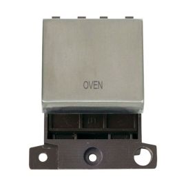 Click MD022SS-OV MiniGrid Stainless Steel Ingot 20A Twin Width 2 Pole OVEN Switch Module