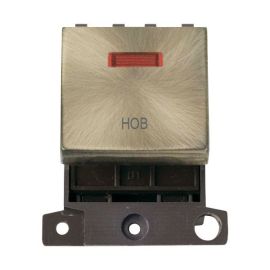 Click MD023AB-HB MiniGrid Antique Brass Ingot 20A Twin Width 2 Pole Neon HOB Switch Module image
