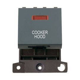 Click MD023BK-CH MiniGrid Black Ingot 20A Twin Width 2 Pole Neon COOKER HOOD Switch Module image