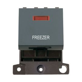 Click MD023BK-FZ MiniGrid Black Ingot 20A Twin Width 2 Pole Neon FREEZER Switch Module