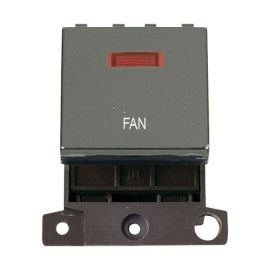 Click MD023BN-FN MiniGrid Black Nickel Ingot 20A Twin Width 2 Pole Neon FAN Switch Module image