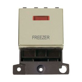 Click MD023BR-FZ MiniGrid Polished Brass Ingot 20A Twin Width 2 Pole Neon FREEZER Switch Module image