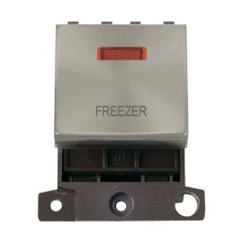 Click MD023BS-FZ MiniGrid Brushed Steel Ingot 20A Twin Width 2 Pole Neon FREEZER Switch Module image