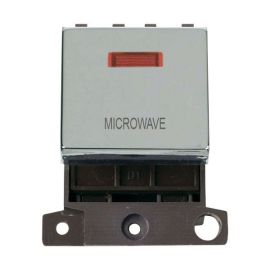 Click MD023CH-MW MiniGrid Polished Chrome Ingot 20A Twin Width 2 Pole Neon MICROWAVE Switch Module image